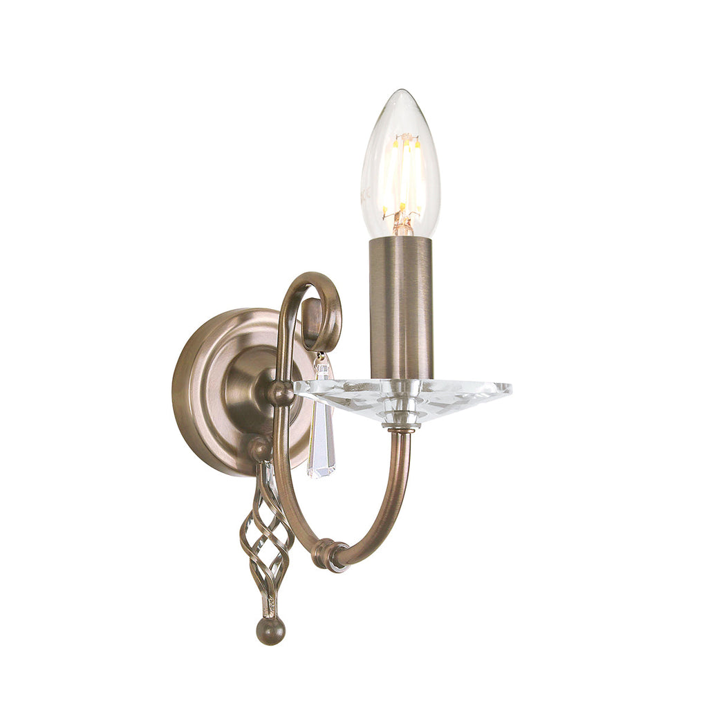 Aegean 1 Light Wall Light - Aged Brass  - Elstead Lighting 