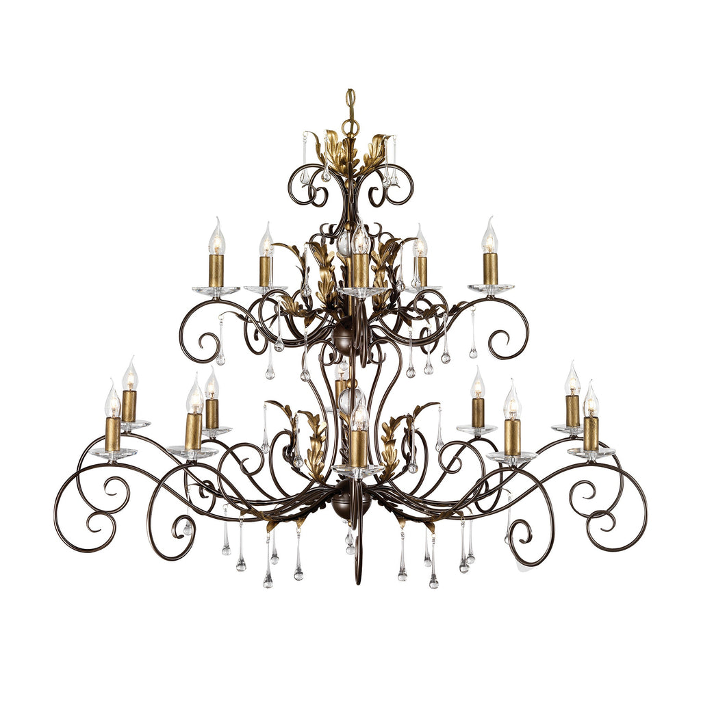 Amarilli 15 Light Chandelier - Bronze - Elstead Lighting 