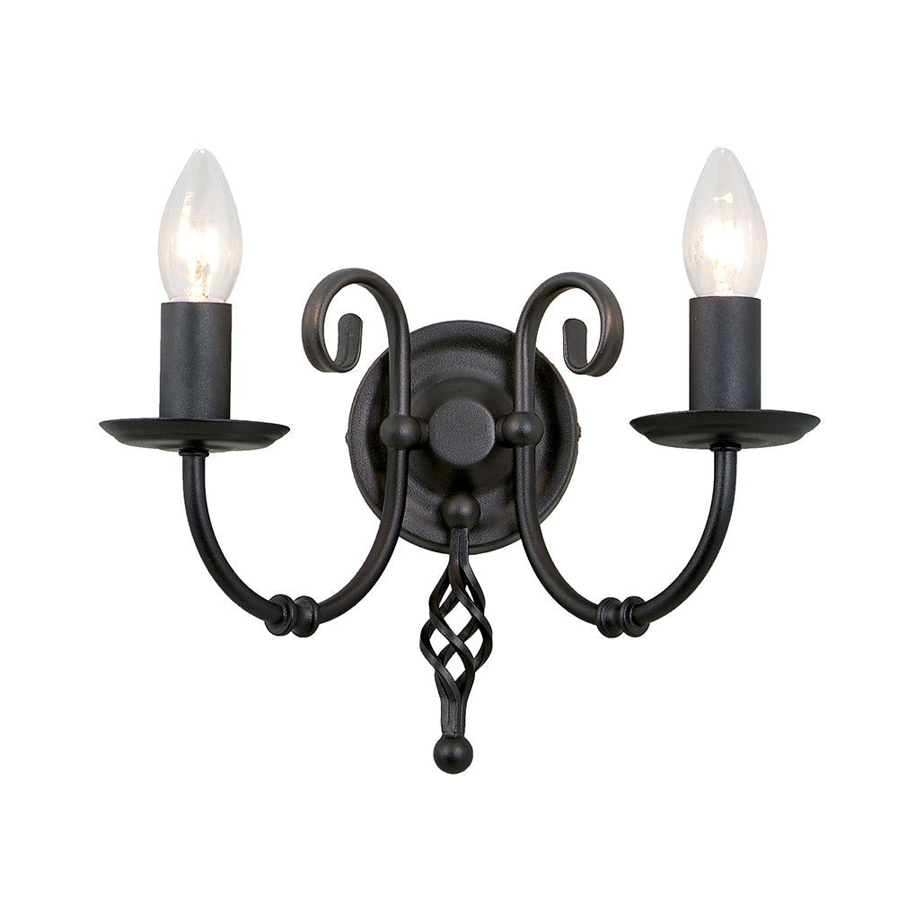 Artisan 2 Light Wall Light - Black - Elstead Lighting