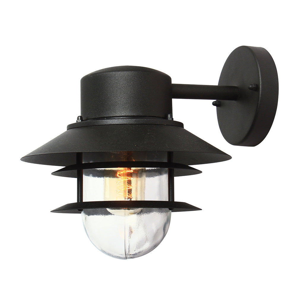 Copenhagen 1 Light Wall Lantern - Black - Elstead Lighting