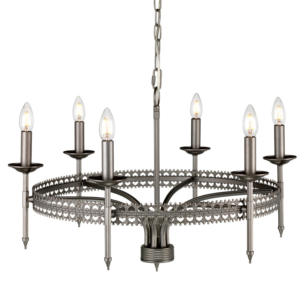 Crown 6 Light Chandelier - Elstead Lighting