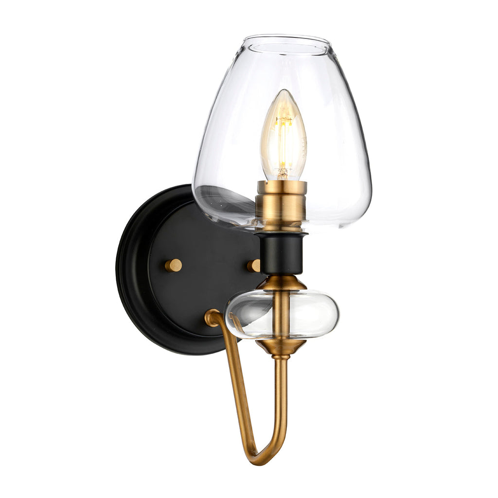 Armand 1 Light Wall Light - Aged Brass - Elstead Lighting