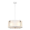 Corona 3 Light Pendant - White Polished Nickel - Elstead Lighting