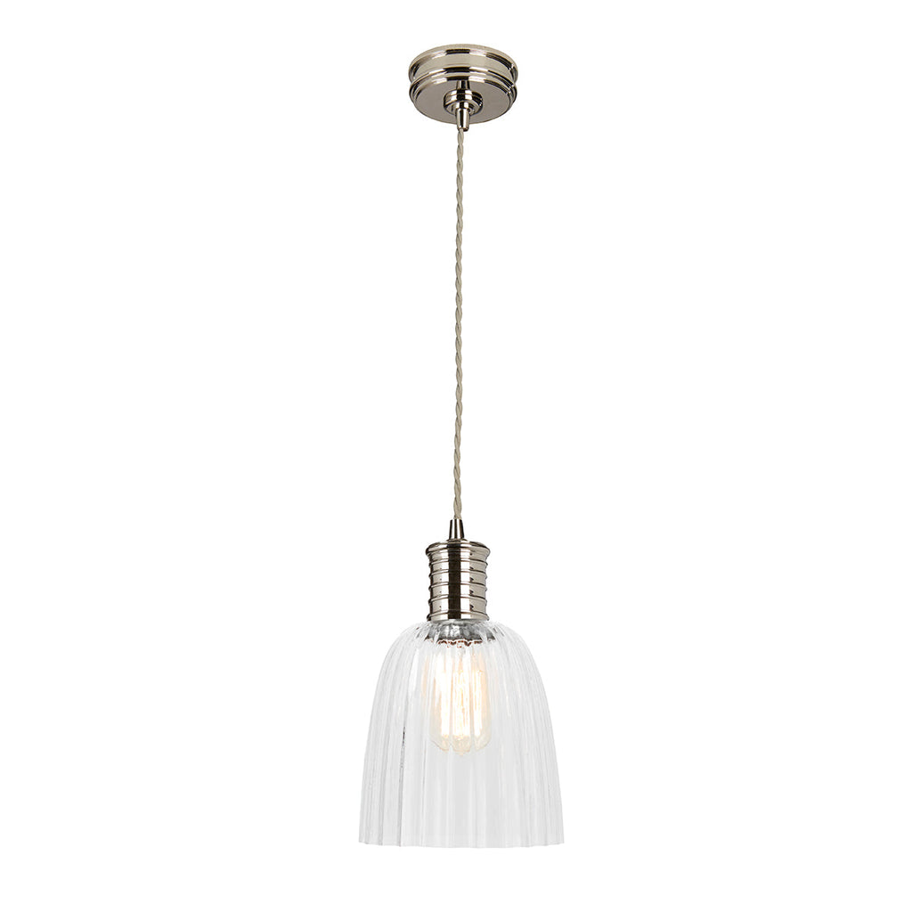 Douille 1 Light Pendant - Polished Nickel - Elstead Lighting 