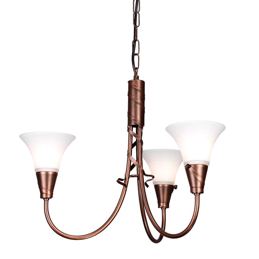 Emily 3 Light Chandelier - Copper  - Elstead Lighting