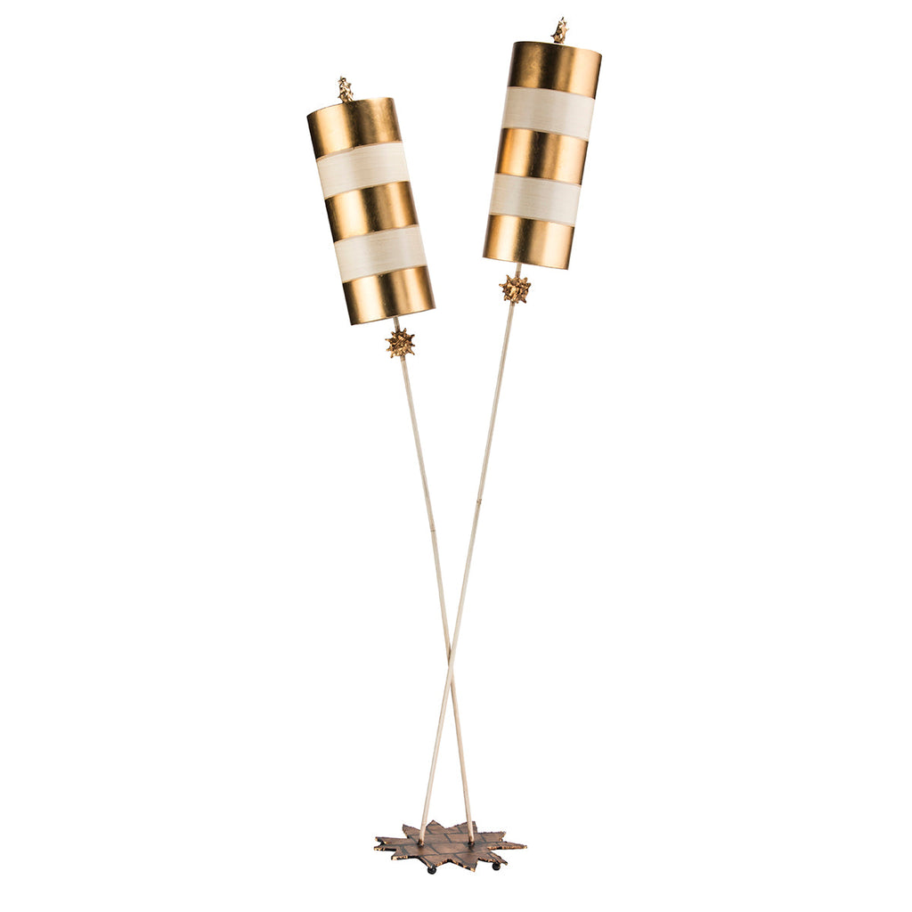 Nettle Luxe 2 Light Floor Lamp - Gold - Flambeau