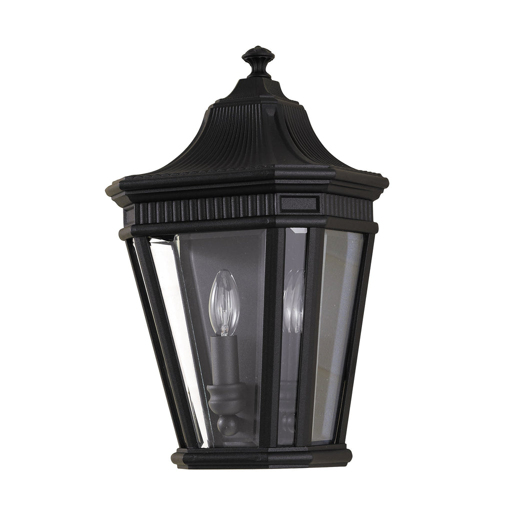 Cotswold Lane 2 Light Half Wall Lantern - Black - Feiss