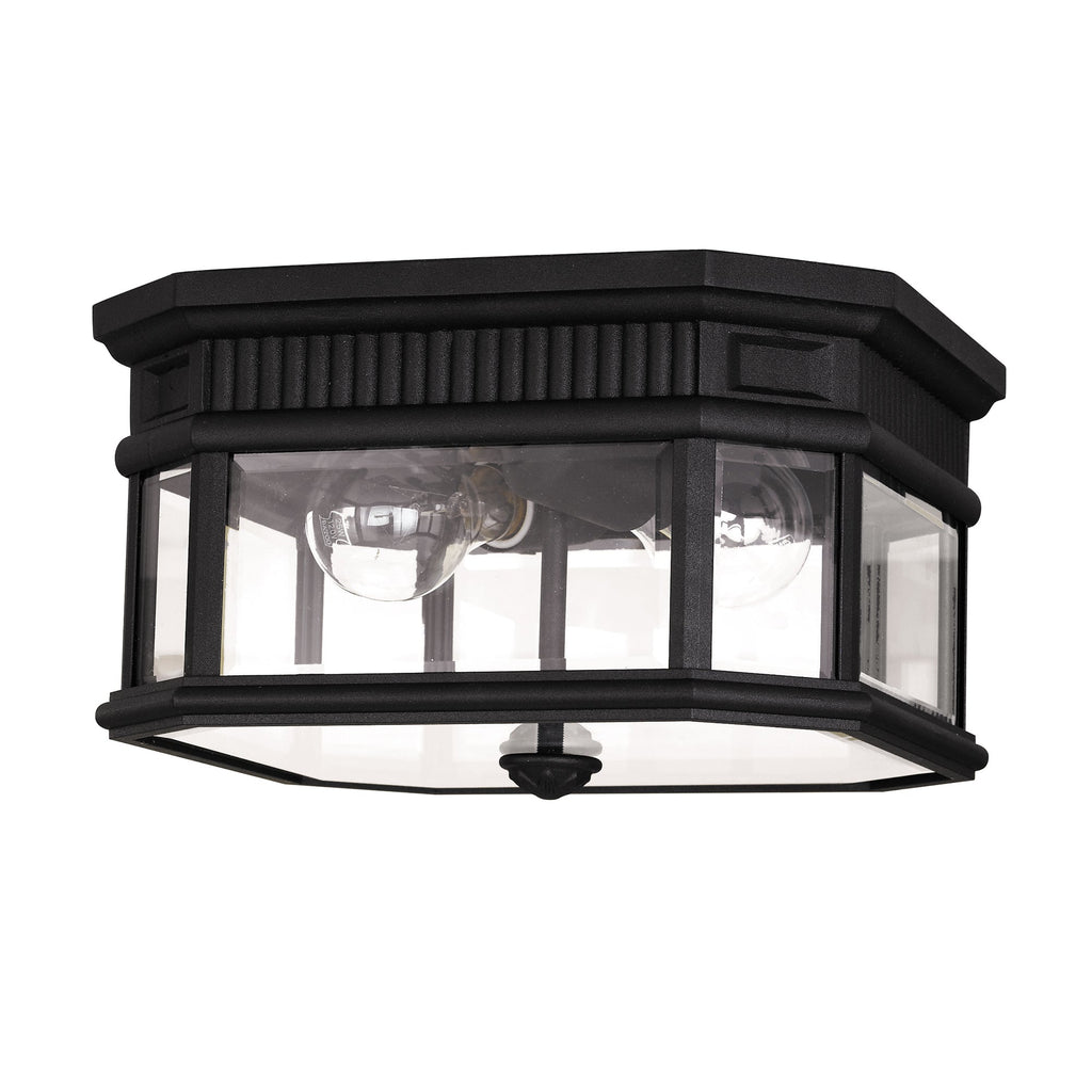 Cotswold Lane 2 Light Flush Ceiling Mount - Black - Feiss