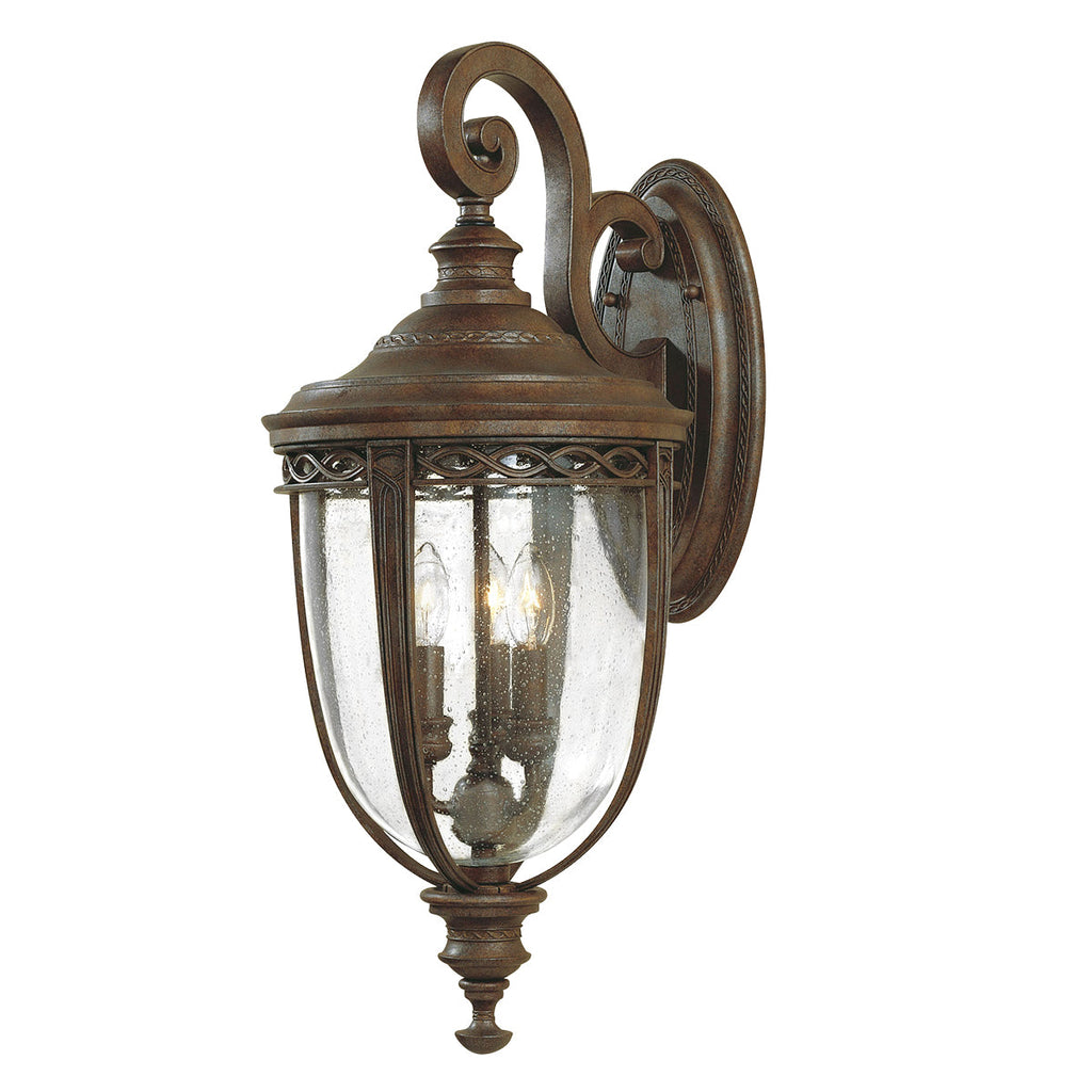 English Bridle 3 Light Large Wall Lantern - British Bronze - Feiss