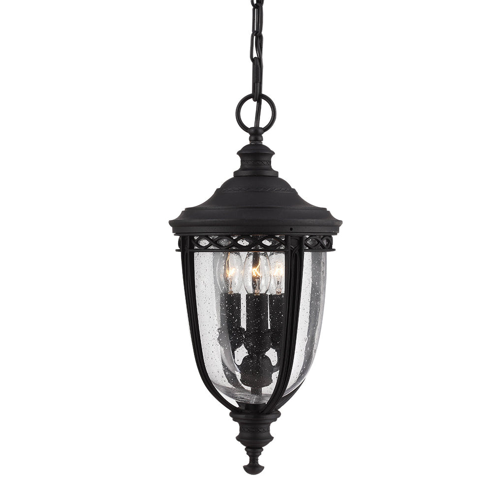 English Bridle 3 Light Medium Chain Lantern - Black - Feiss