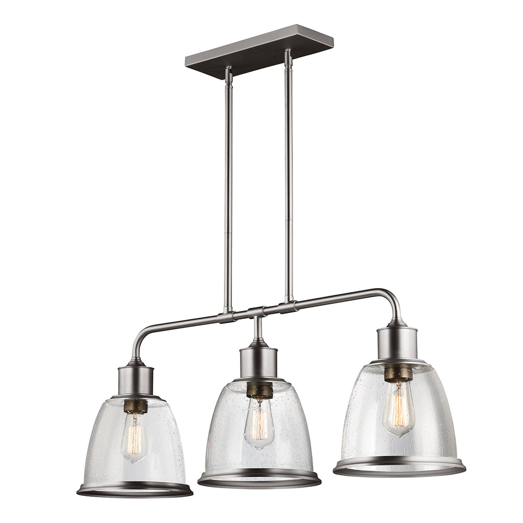 Hobson 3 Light Island Chandelier Satin Nickel - Feiss