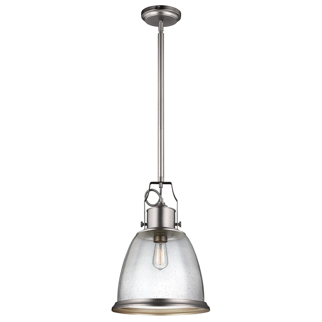 Hobson 1 Light Large Pendant Satin Nickel - Feiss