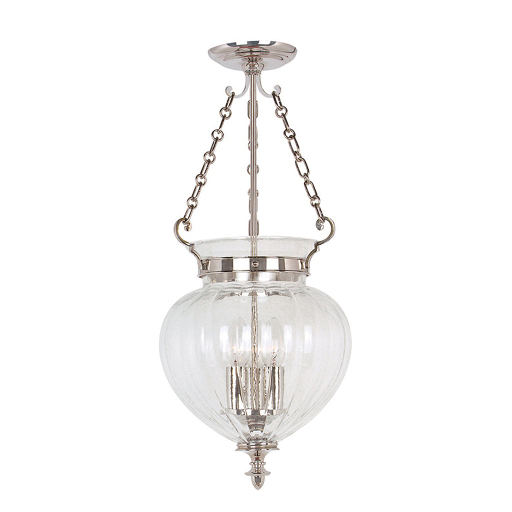 Finsbury Park 3 Light Medium Pendant - Polished Nickel - Elstead Lighting