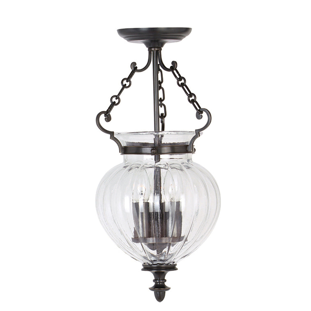 Finsbury Park 3 Light small Pendant - Old Bronze - Elstead Lighting