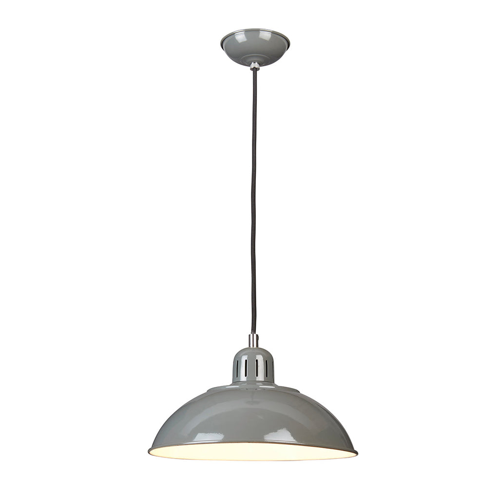 Franklin 1 Light Pendant - Grey - Elstead Lighting 