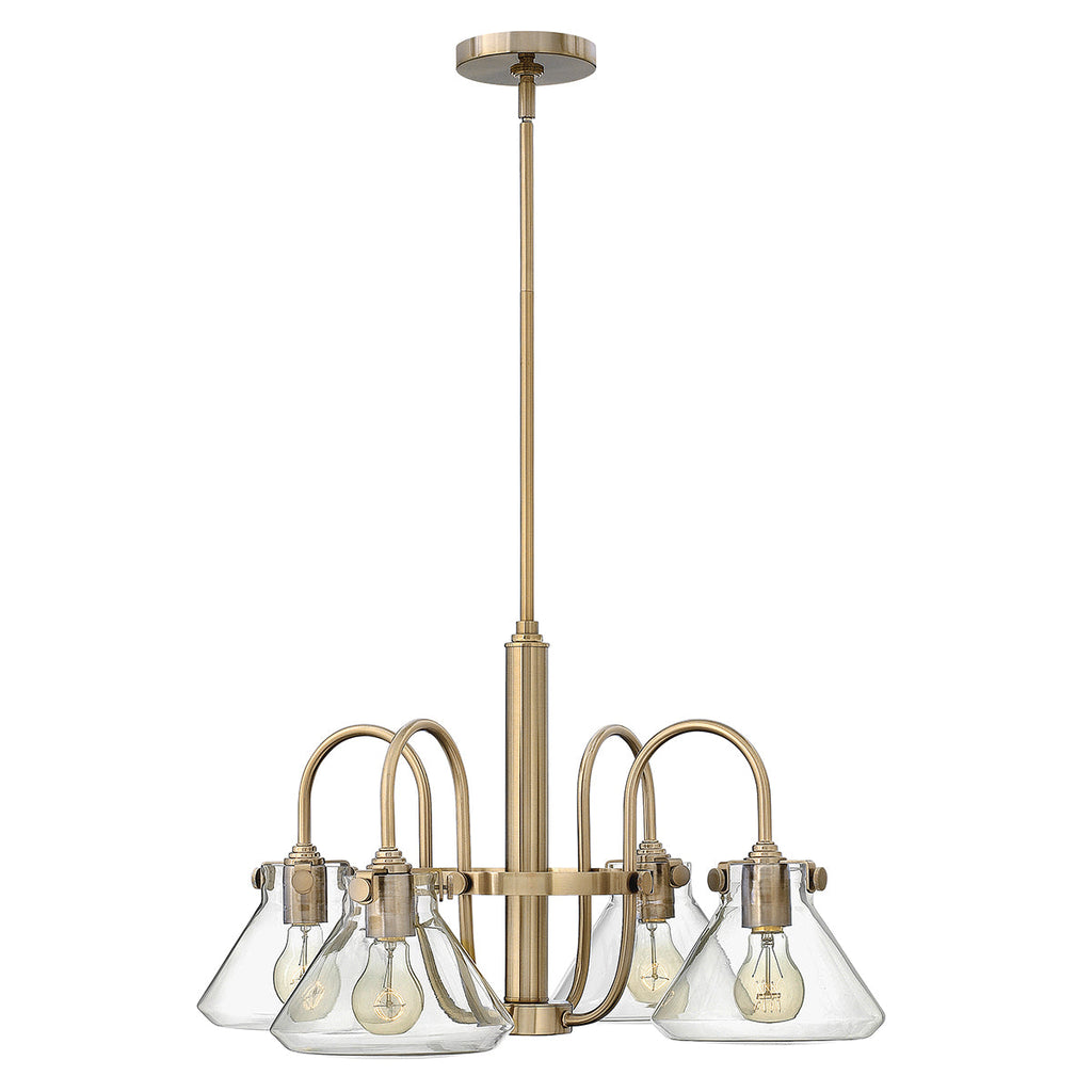 Congress 4 Light Clear Glass Chandelier - Brushed Caramel  - Hinkley Lighting