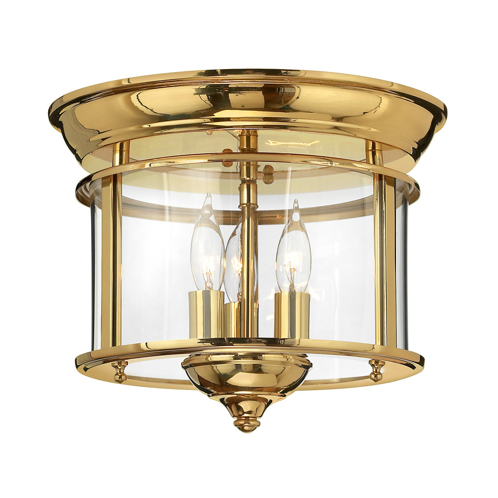 Gentry 3 Light Flush Mount - Polished Brass - Hinkley Lighting