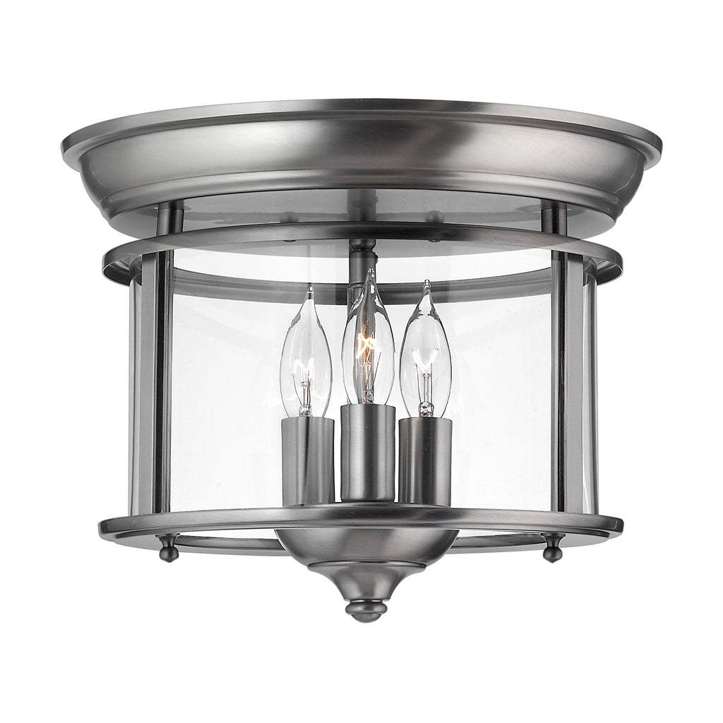 Gentry 3 Light Flush Mount - Pewter - Hinkley Lighting