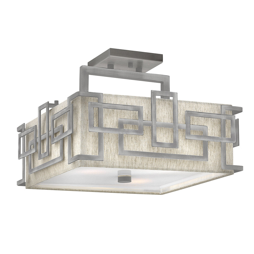 Lanza 3 Light Semi Flush Mount - Antique Nickel - Hinkley Lighting