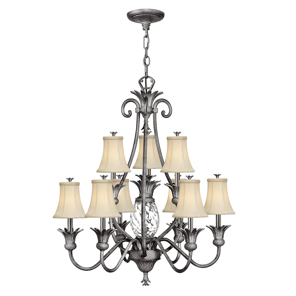 Plantation 10 Light Chandelier - Polished Antique Nickel  - Hinkley Lighting