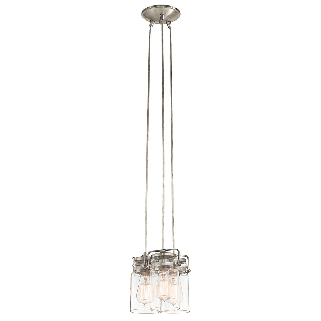 Brinley 3 Light Pendant - Brushed Nickel - Kichler