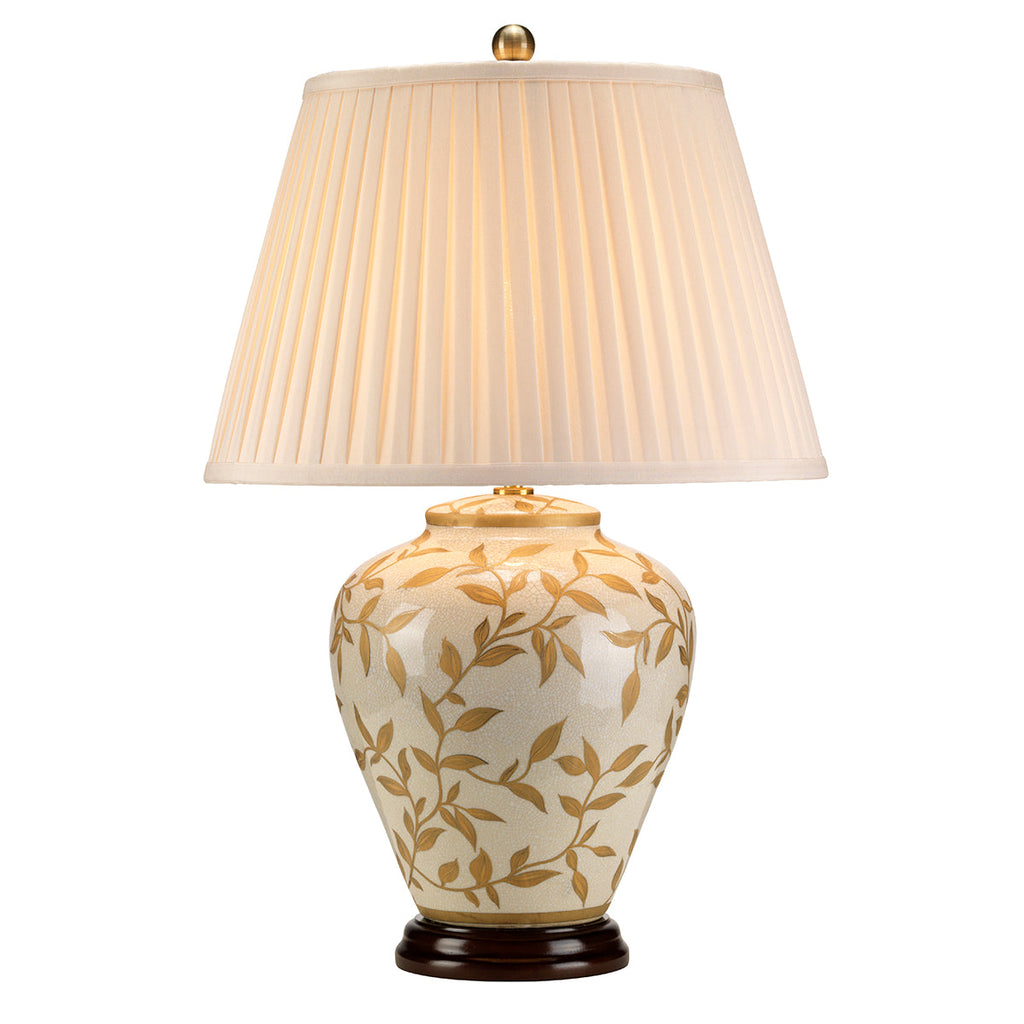 Leaves Brown Gold 1 Light Table Lamp - Elstead Lighting