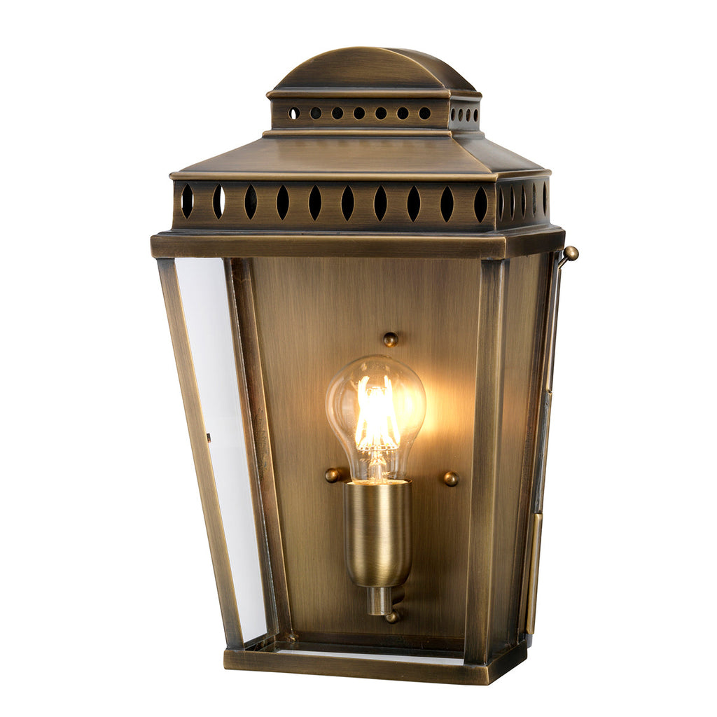 Mansion House 1 Light Wall Lantern - Brass - Elstead Lighting