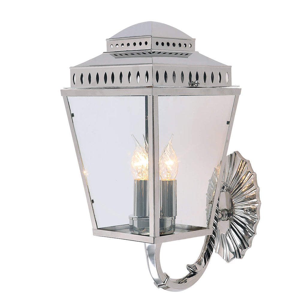 Mansion House 3 Light Wall Lantern - Polished Nickel - Elstead Lighting