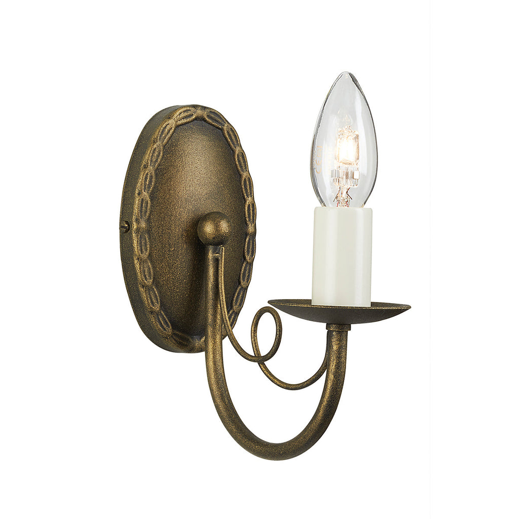 Minster 1 Light Wall Light - Black/Gold  - Elstead Lighting