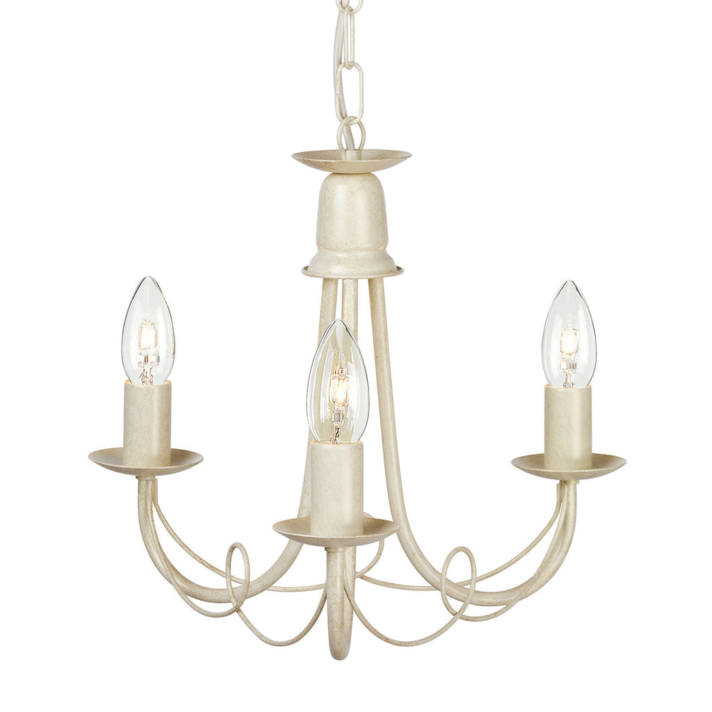 Minster 3 Light Chandelier - Ivory Gold - Elstead Lighting