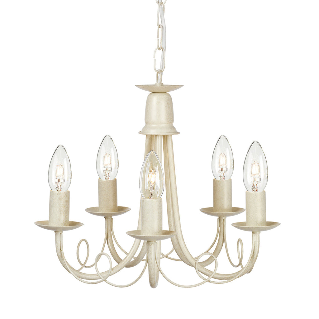 Minster 5 Light Chandelier - Ivory Gold - Elstead Lighting