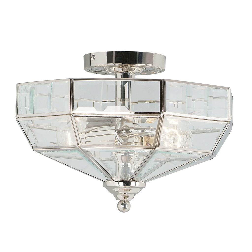 Old Park 2 Light Wall Lantern - Polished Nickel - Elstead Lighting