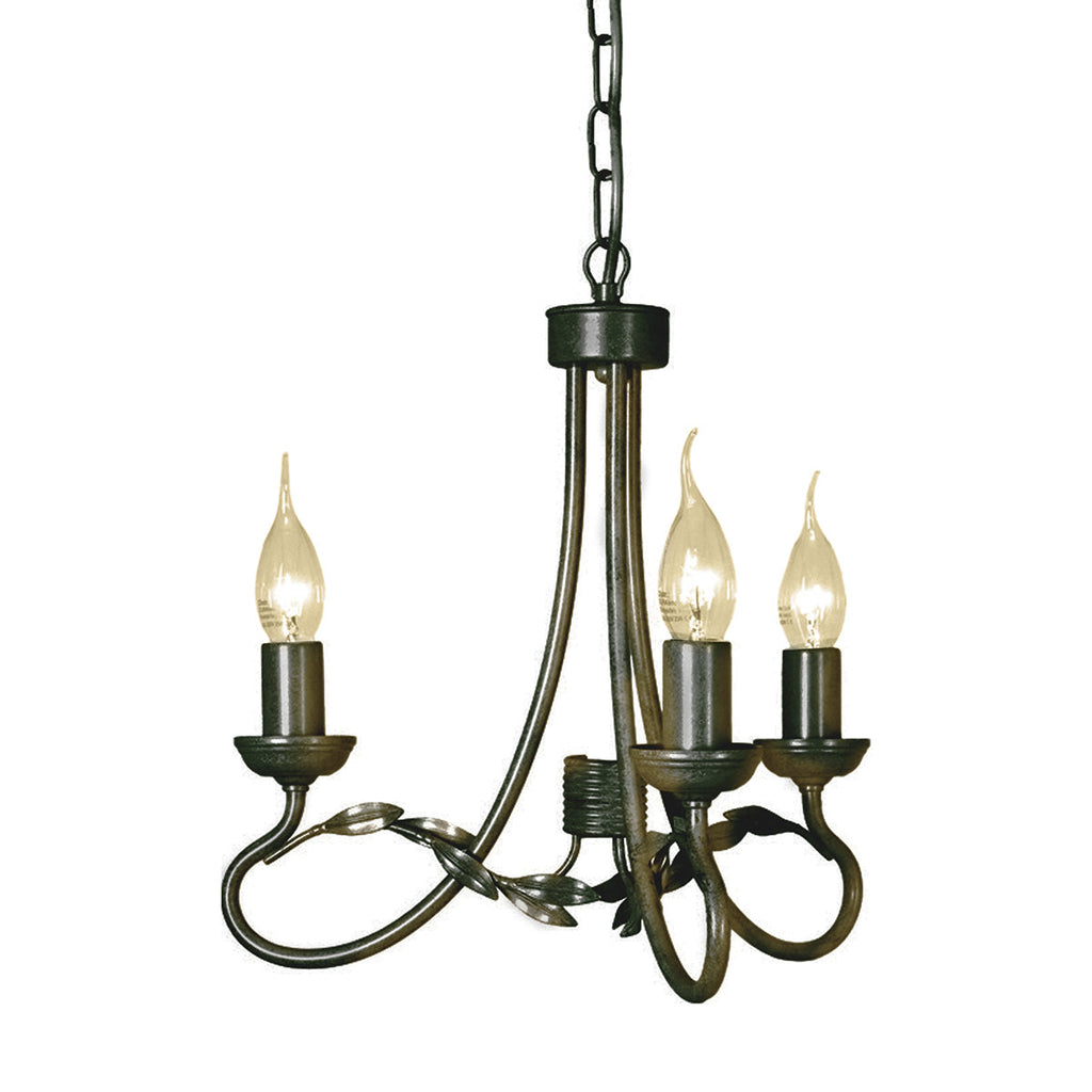 Olivia 3 Light Chandelier - Black/Gold  - Elstead Lighting