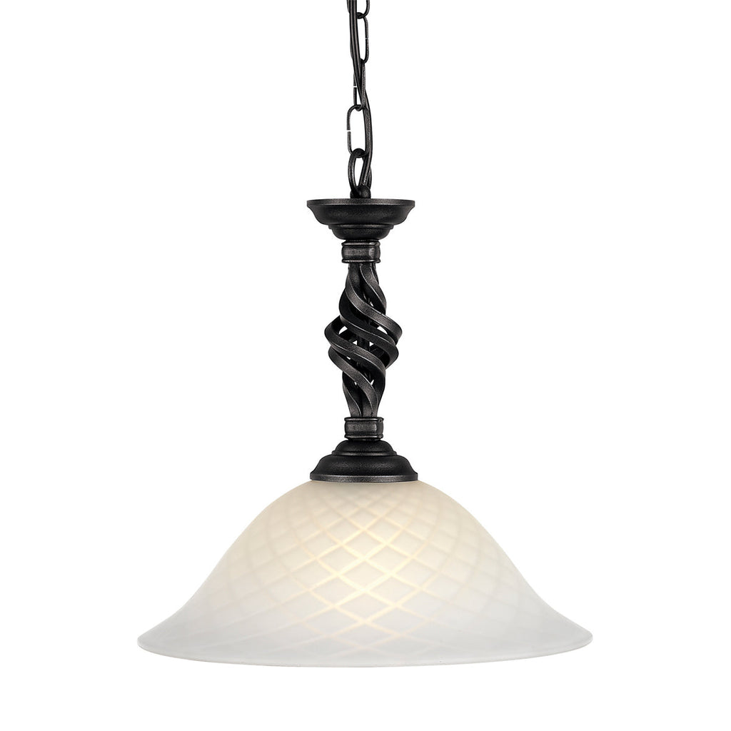 Pembroke 1 Light Pendant - Black - Elstead Lighting