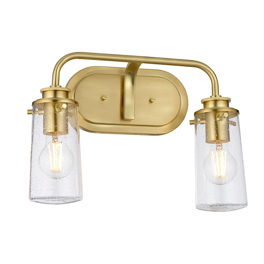 Braelyn 2 Light Wall Light - Brushed Brass by Quintiesse