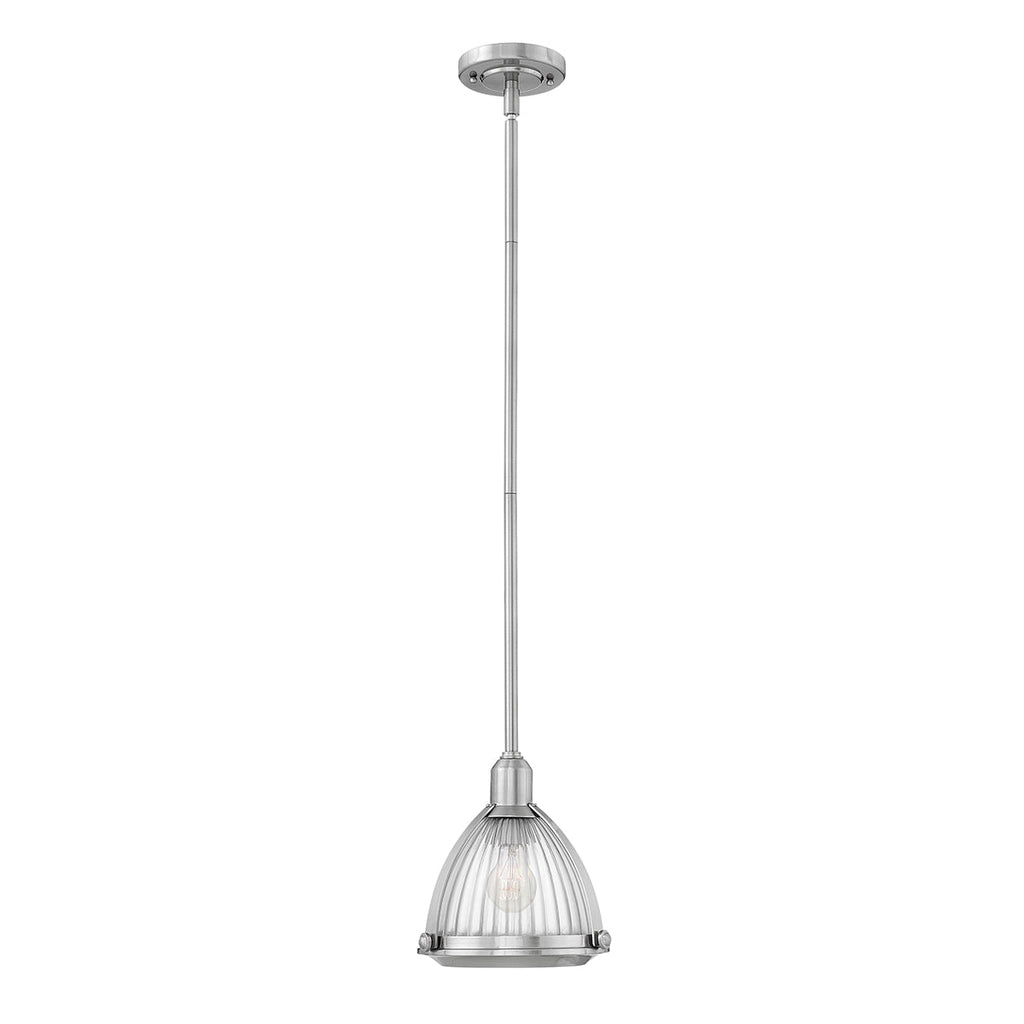 Elroy 1 Light Pendant - Brushed Nickel by Quintiesse