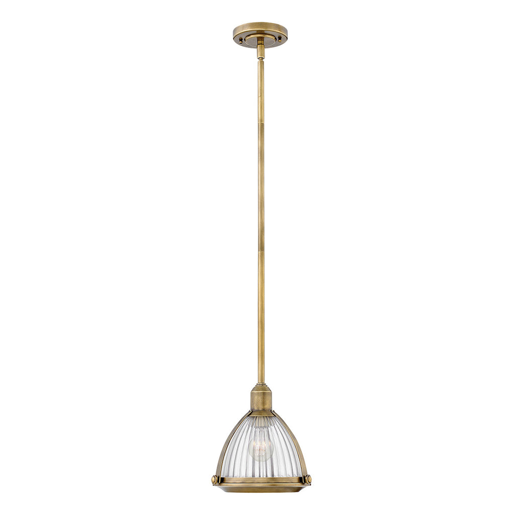 Elroy 1 Light Pendant - Heritage Brass by Quintiesse