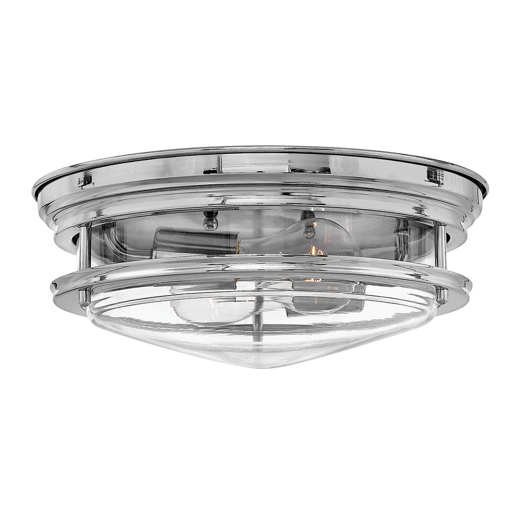 Hadrian 2 Light Flush Mount - Clear Glass - Chrome by Quintiesse