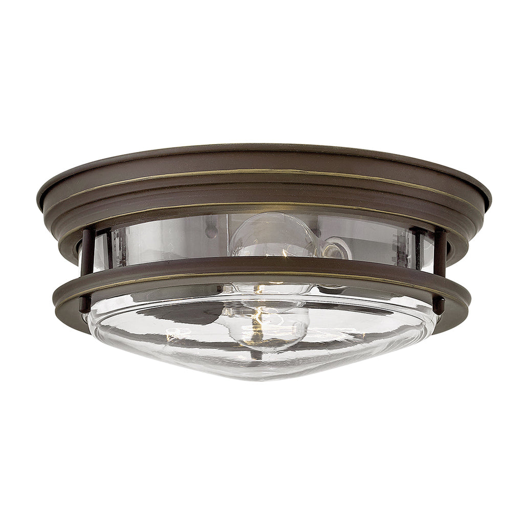 Hadrian 2 Light Flush Mount - Clear Glass - Oil Rubbed Bronze by Quintiesse