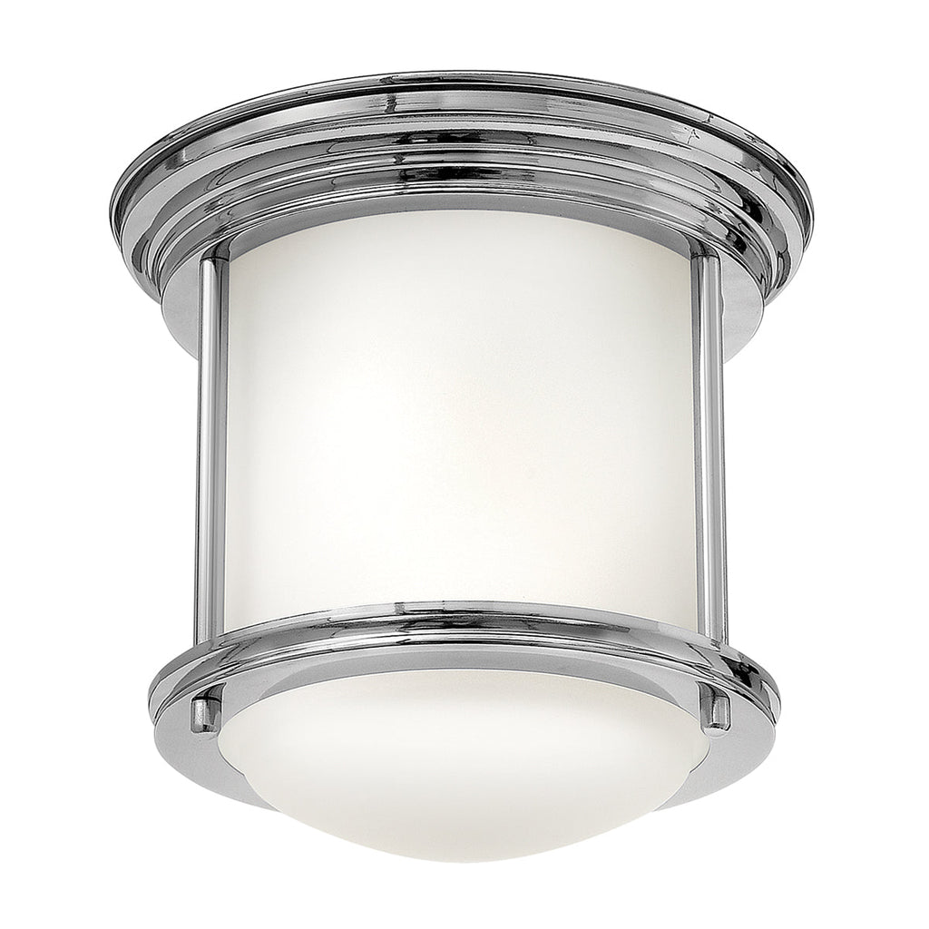 Hadrian 1 Light Flush Mount - Opal Glass - Chrome by Quintiesse