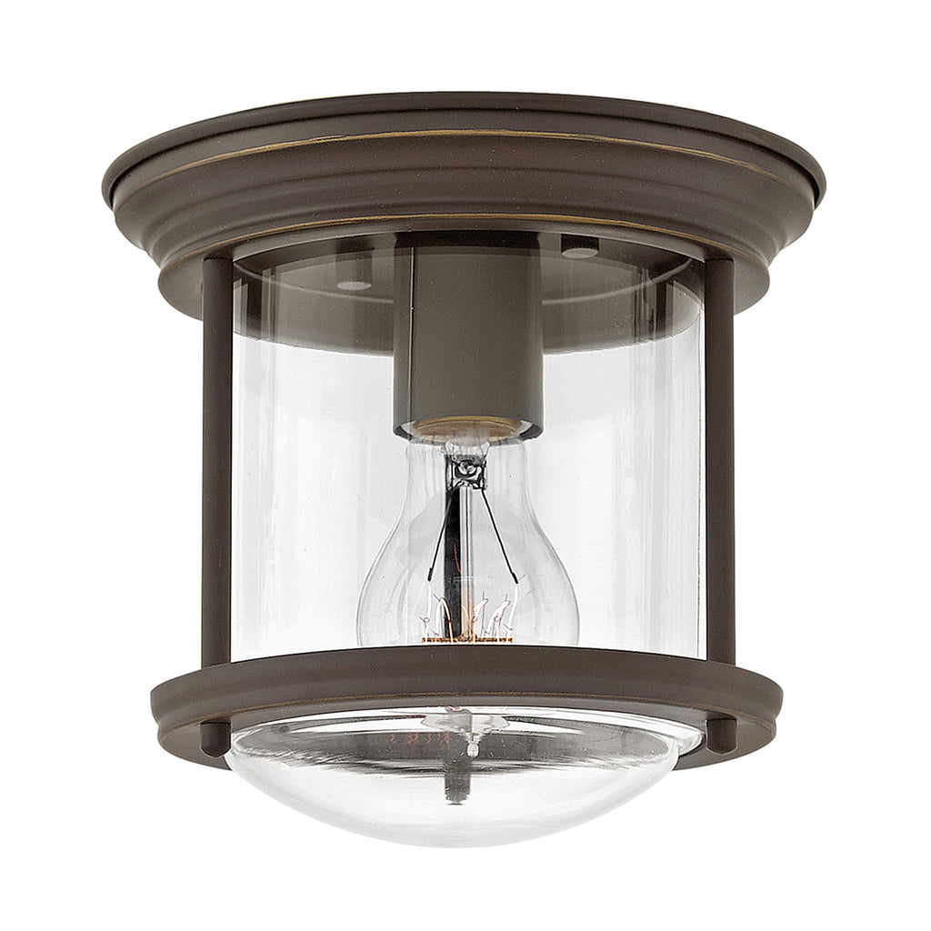 Hadrian 1 Light Flush Mount - Clear Glass - Oil Rubbed Bronze by Quintiesse