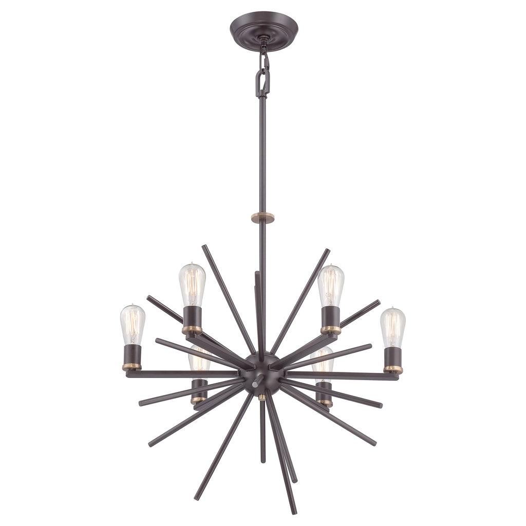 Uptown Carnegie 6 Light Chandelier - Western Bronze - Quoizel