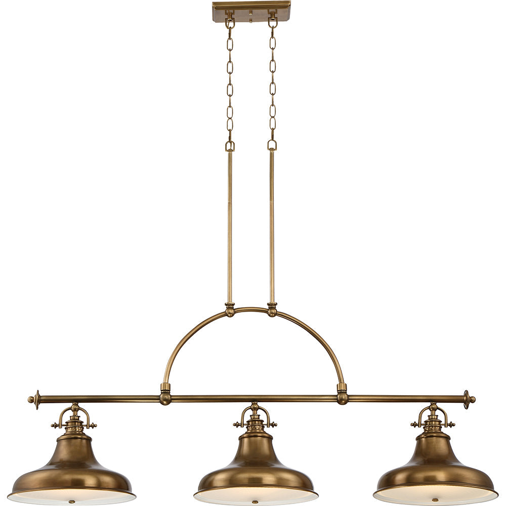 Emery 3 Light Island Chandelier - Weathered Brass - Quoizel