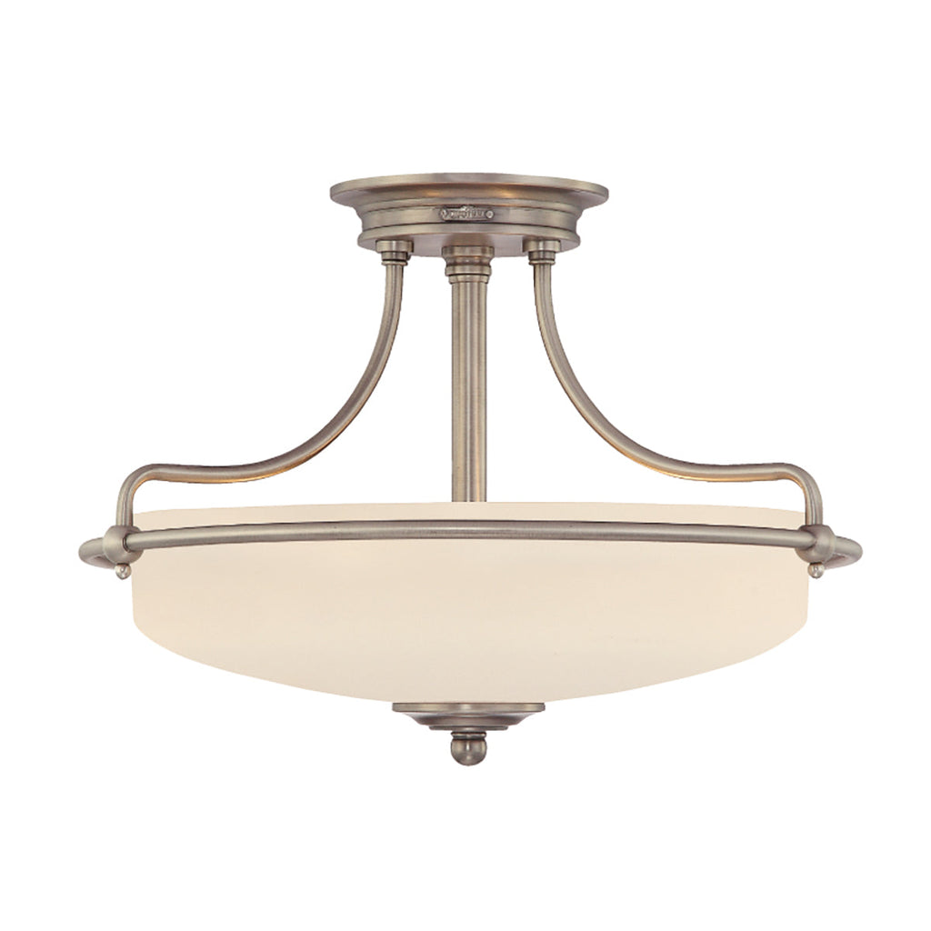 Griffin 3 Light Semi-Flush Light - Antique Nickel - Quoizel