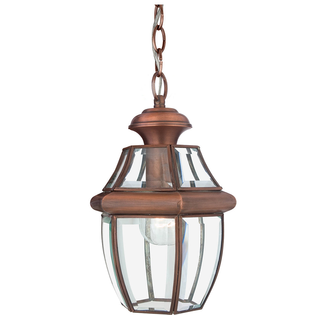 Newbury 1 Light Medium Chain Lantern - Aged Copper - Quoizel