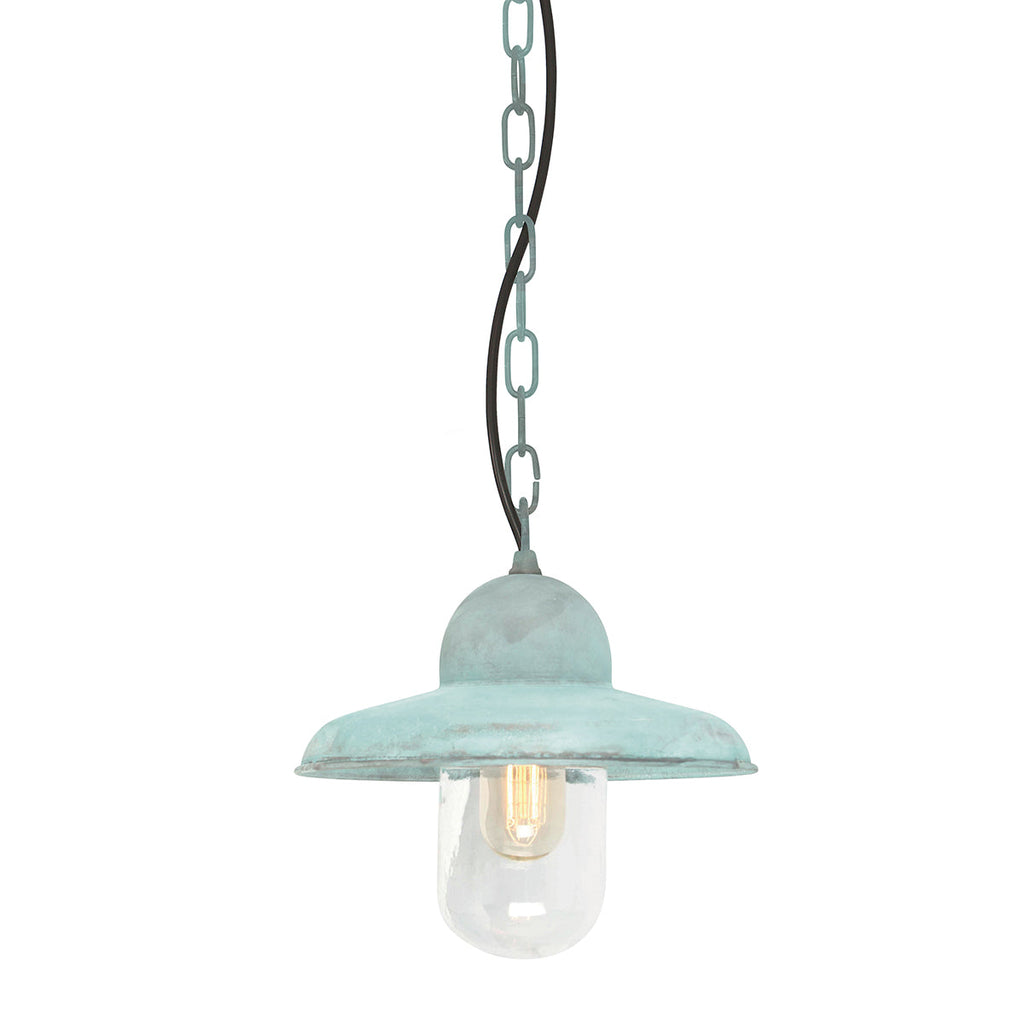 Somerton 1 Light Chain Lantern - Verdigris - Elstead Lighting