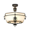 Windsor 3 Light Semi Flush - Graphite - Elstead Lighting