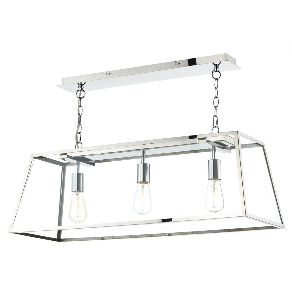 Academy 3 Light Pendant Stainless Steel by Dar Lighting