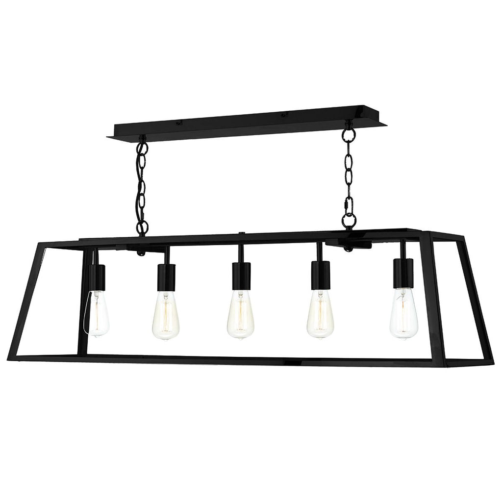 Academy 5 Light Pendant Black by Dar Lighting