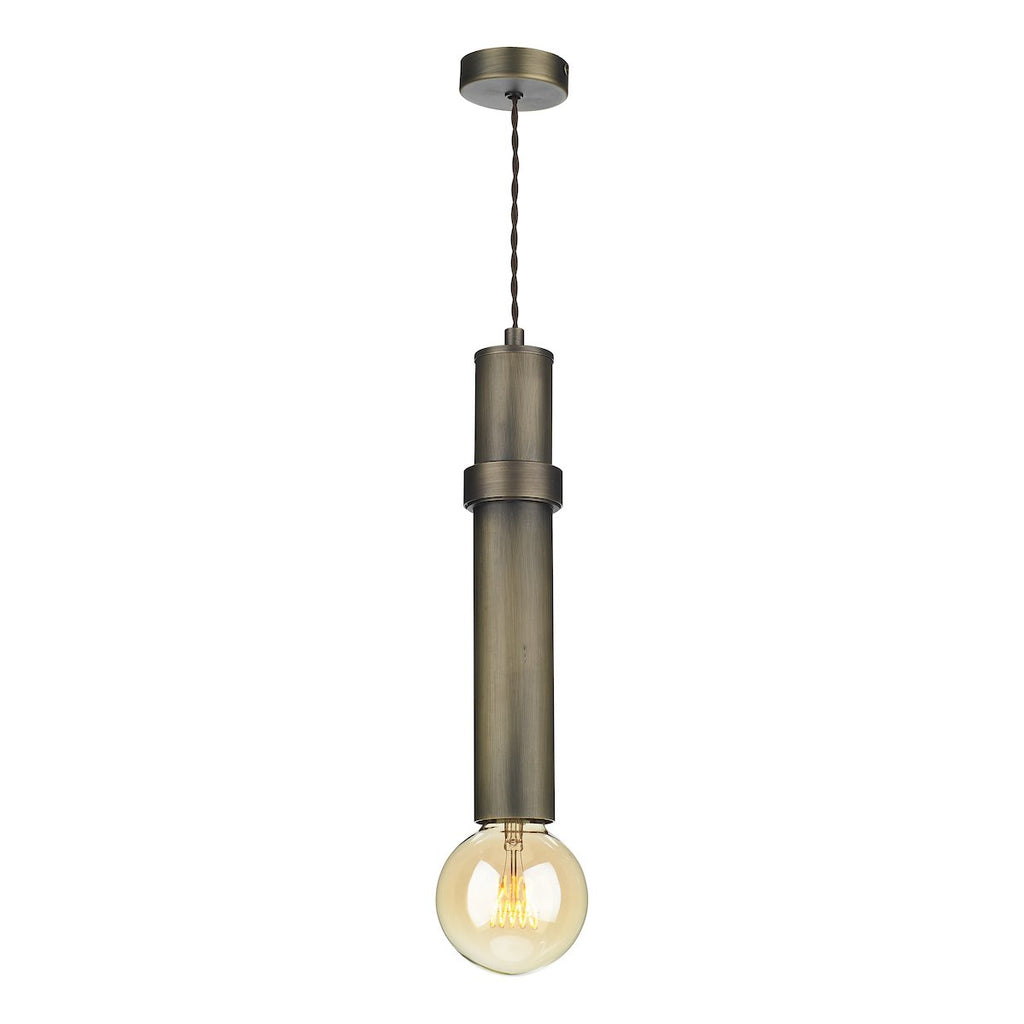 Adling 1 Light Pendant in Ant Brass by David Hunt Lighting